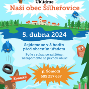 Ukliďme Naši obec Šilheřovice 5. 4. 2024 sraz pře obecním úřadem